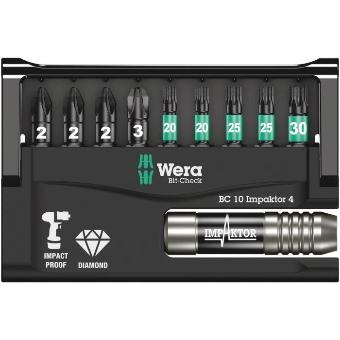 Wera BIT-CHECK 10 IMPAKTOR 4, 10 -DELIG 2 Wera BIT-CHECK 10 IMPAKTOR 4, 10 -DELIG - Afbeelding 2