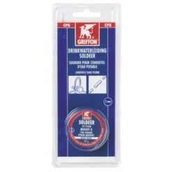 Griffon Drinkwaterleiding Draadsoldeer Tin/Zilver 97/3 Massief Ø 2 Mm Blister 50 G NL/FR