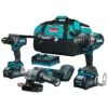 Makita DK0158G301 40 V Max Combiset Boren, (slag)schroeven, Bevestigen En Slijpen