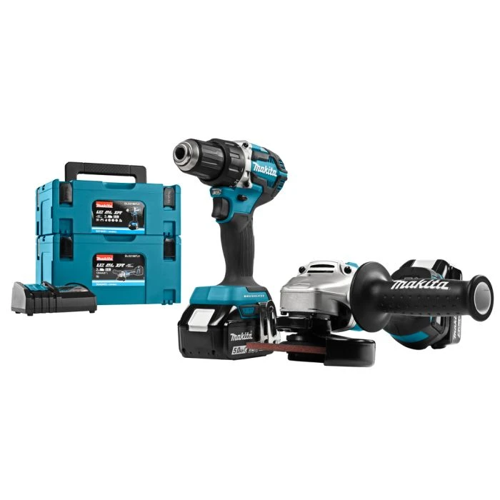 Makita DLX2190TJ1 18 V Combiset Boren, Schroeven En Slijpen 1 Makita DLX2190TJ1 18 V Combiset Boren, Schroeven En Slijpen