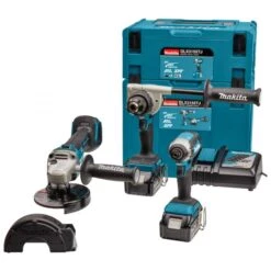 Makita DLX3155TJ 18 V Combiset Boren, (slag)schroeven En Slijpen 13 Makita DLX3155TJ 18 V Combiset Boren, (slag)schroeven En Slijpen -Aanbiedingen Tool Gigant Winkel dlx3155tj c2r0 s100 1