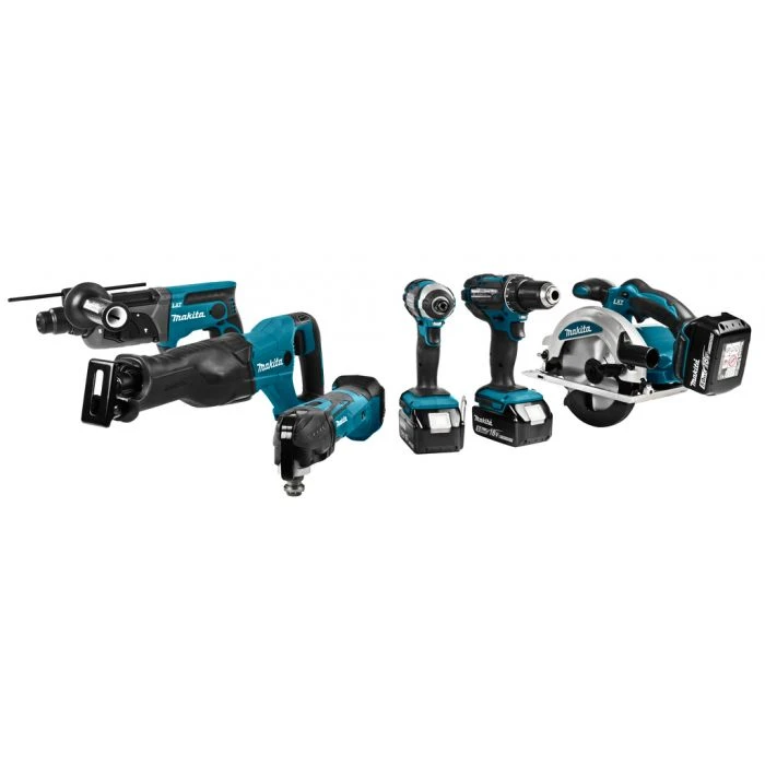 Makita DLX6038T 18 V Combiset Voor Divers Zaag-, Boor- En (slag)schroefwerk 1 Makita DLX6038T 18 V Combiset Voor Divers Zaag-, Boor- En (slag)schroefwerk