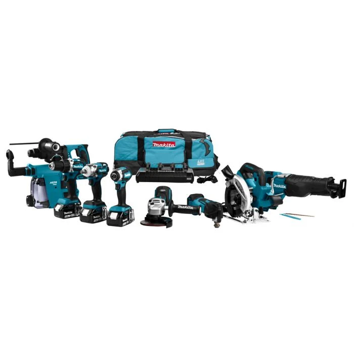 Makita DLX8026TW1 18 V Combiset Voor (slag)schroeven, (klop)boren, Slijpen, Zagen En Monteren Met Multitool 1 Makita DLX8026TW1 18 V Combiset Voor (slag)schroeven, (klop)boren, Slijpen, Zagen En Monteren Met Multitool