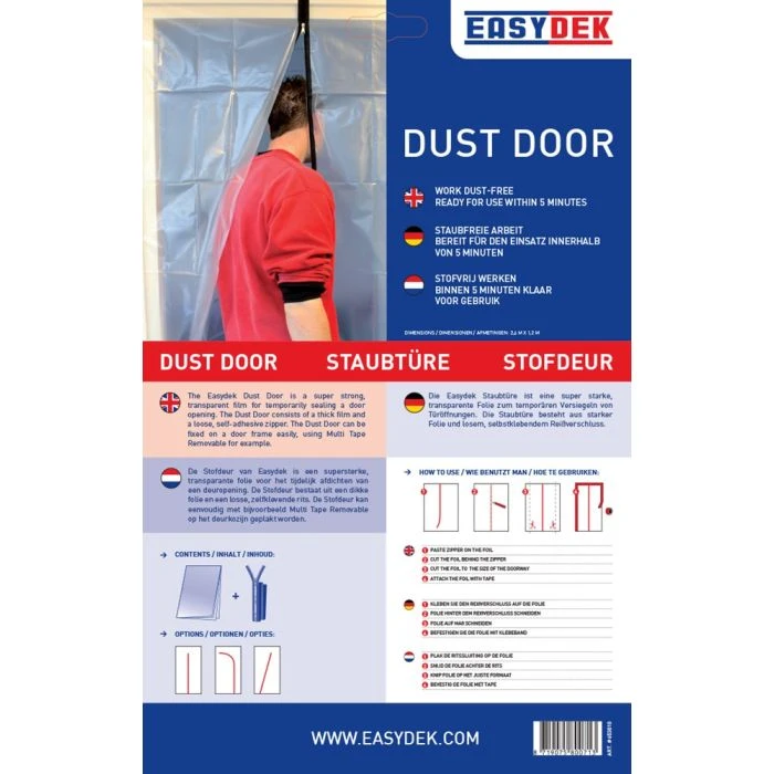 Easydek Stofdeur 2400mm X 1200mm Incl. Rits 1 Easydek Stofdeur 2400mm X 1200mm Incl. Rits