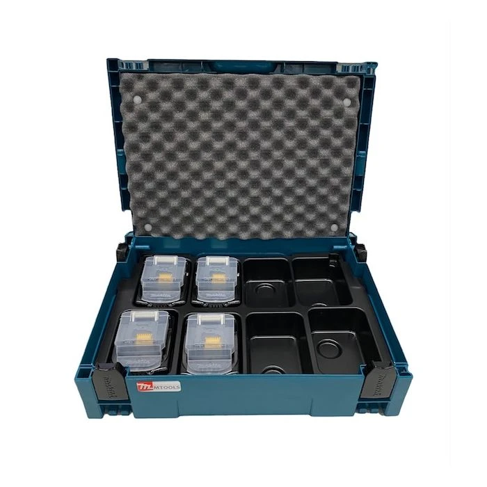 Makita Accu Opberg-Mbox 8-dlg. + 4x Accu BL1850b 1 Makita Accu Opberg-Mbox 8-dlg. + 4x Accu BL1850b