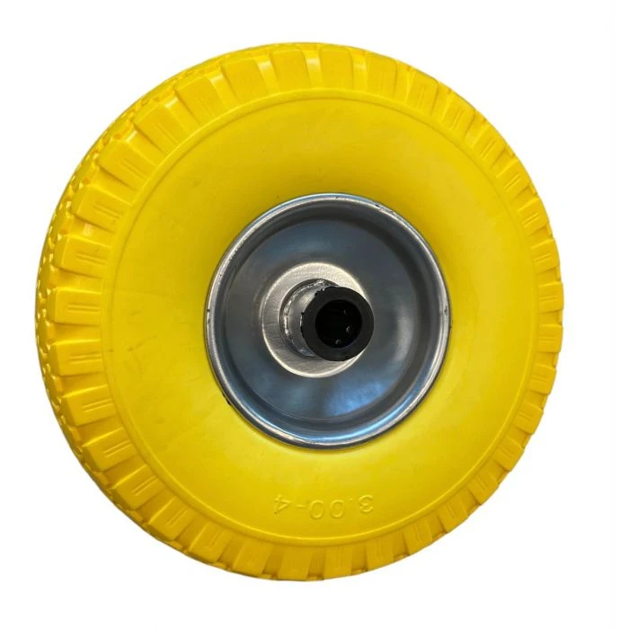 Steekwagenwiel "NOOIT MEER LEK" 260mm, As 20mm. 1 Steekwagenwiel "NOOIT MEER LEK" 260mm, As 20mm.