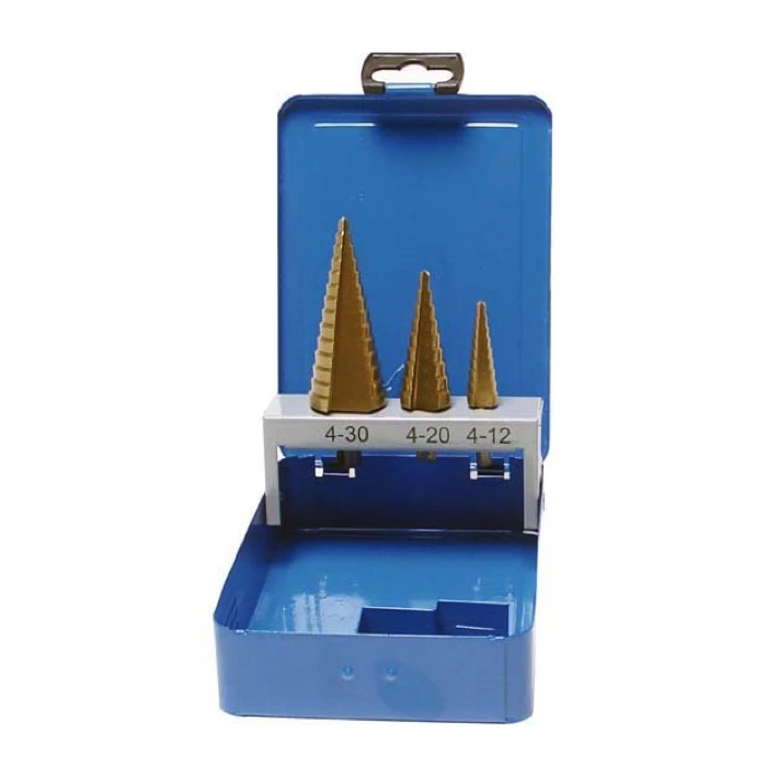 Makita HSS Stappenboorset 3-delig Tin Gecoat 1 Makita HSS Stappenboorset 3-delig Tin Gecoat